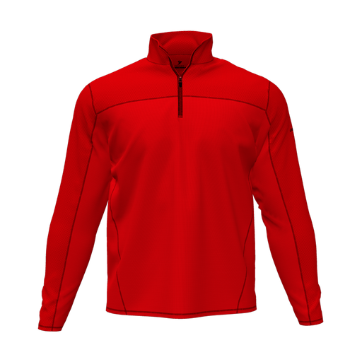 [CUS-DFW-QTRZ-PER-LSL-RED-AS-LOGO2] Quarter Zip Pullover (Adult S, Red, Logo 2)