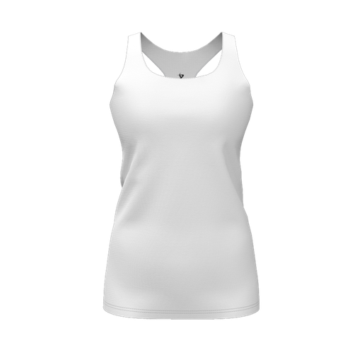 [CUS-DFW-RCBK-PER-WHT-FYS-LOGO3] Racerback Tank Top (Female Youth S, White, Logo 3)