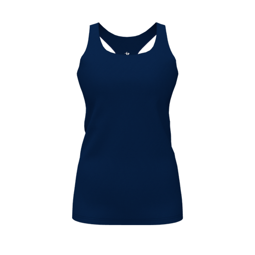 [CUS-DFW-RCBK-PER-NVY-FYS-LOGO2] Racerback Tank Top (Female Youth S, Navy, Logo 2)