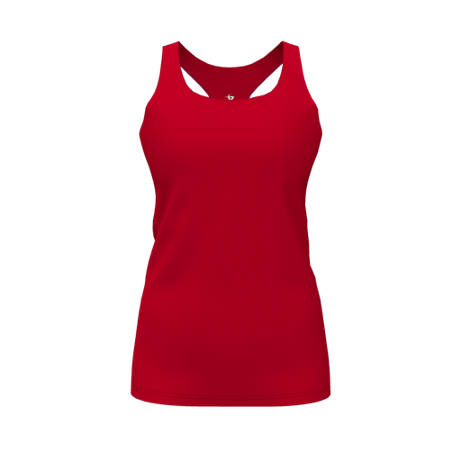 [CUS-DFW-RCBK-PER-RED-FYS-LOGO3] Racerback Tank Top (Female Youth S, Red, Logo 3)