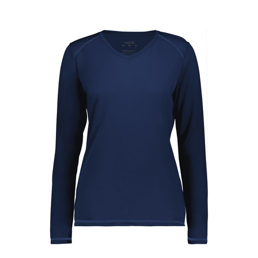 [6847.065.XS-LOGO1] Women's SoftTouch Long Sleeve (Female Adult XS, Navy, Logo 1)