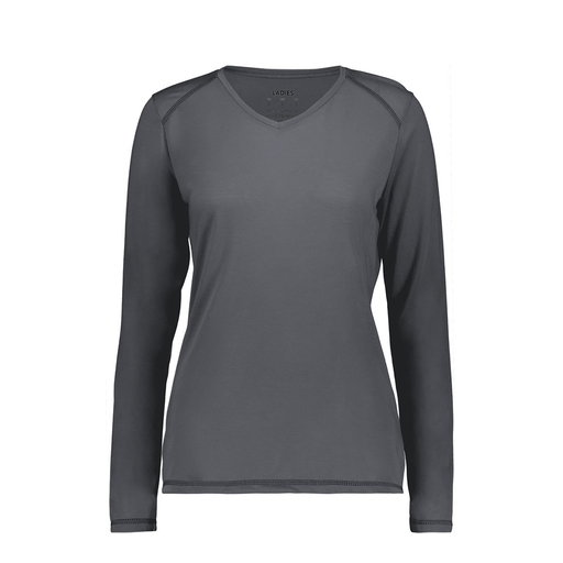 [6847.98D.XS-LOGO2] Women's SoftTouch Long Sleeve (Female Adult XS, Gray, Logo 2)