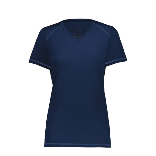 [6844.065.XS-LOGO1] Women's SoftTouch Short Sleeve (Female Adult XS, Navy, Logo 1)