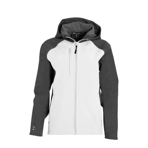 [229357.H04.XS-LOGO3] Soft Shell Full Zip Jacket - Womens (Female Adult XS, White, Logo 3)