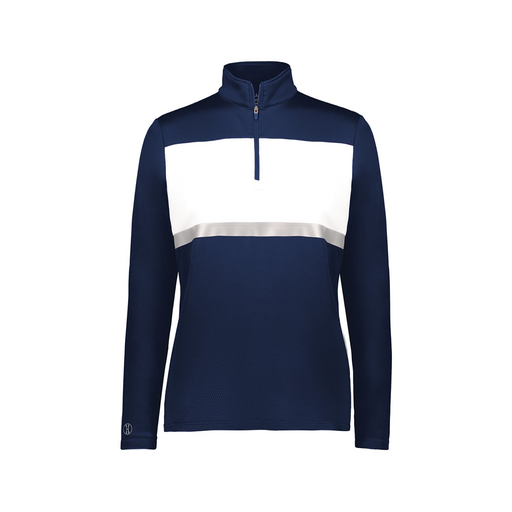 [222791.301.XS-LOGO1] Ladies Bold 1/4 Zip Pullover (Female Adult XS, Navy, Logo 1)