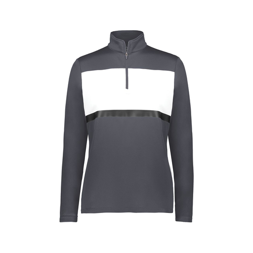 [222791.F52.XS-LOGO2] Ladies Bold 1/4 Zip Pullover (Female Adult XS, Gray, Logo 2)