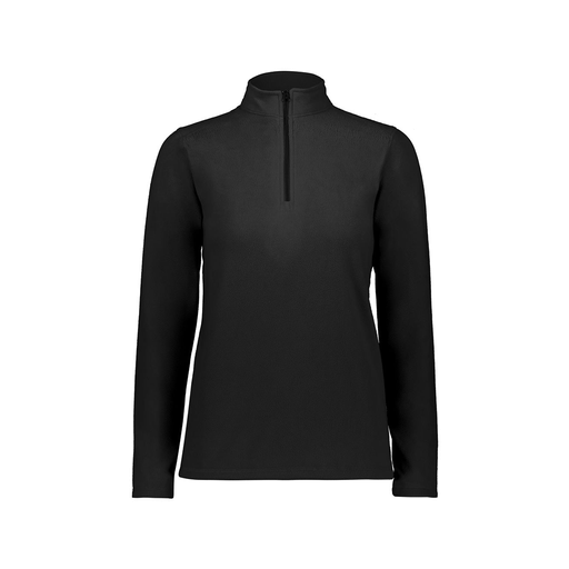 [6864.080.XS-LOGO3] Ladies MicroFleece 1/4 Zip Pullover (Female Adult XS, Black, Logo 3)