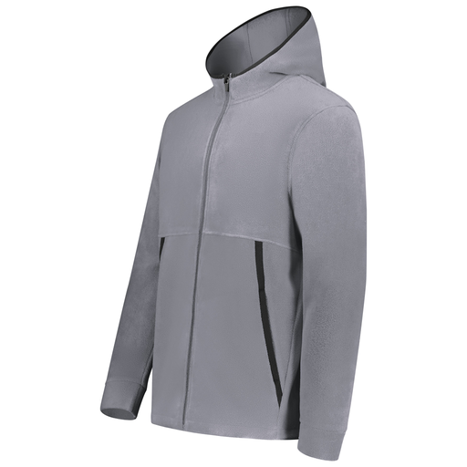 [6858.059.XS-LOGO3] Men's Chill Full Zip Fleece (Adult XS, Gray, Logo 3)