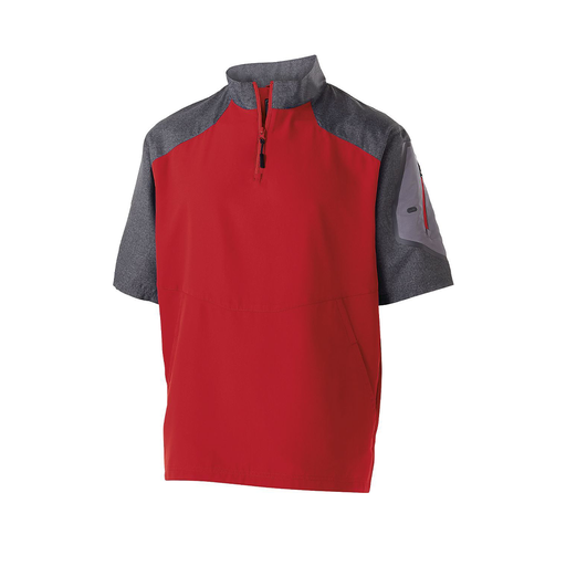 [229545.H01.XS-LOGO3] Men's Raider SS Pullover (Adult XS, Red, Logo 3)