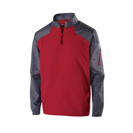 [229155.H01.XS-LOGO3] Men's Raider LS Pullover (Adult XS, Red, Logo 3)