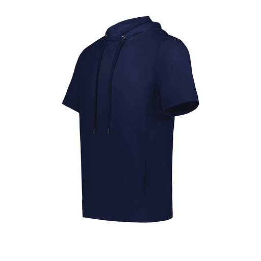 [222505.065.S-LOGO1] Men's Venturs Soft Knit Short Sleeve Hoodie (Adult S, Navy, Logo 1)