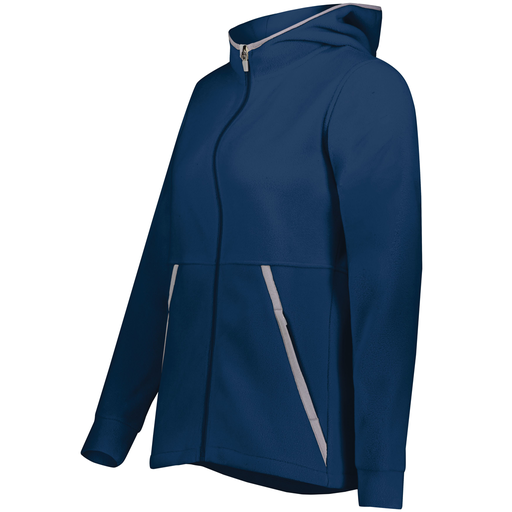 [6860.065.XS-LOGO1] Ladies Chill Full Zip Fleece (Female Adult XS, Navy, Logo 1)